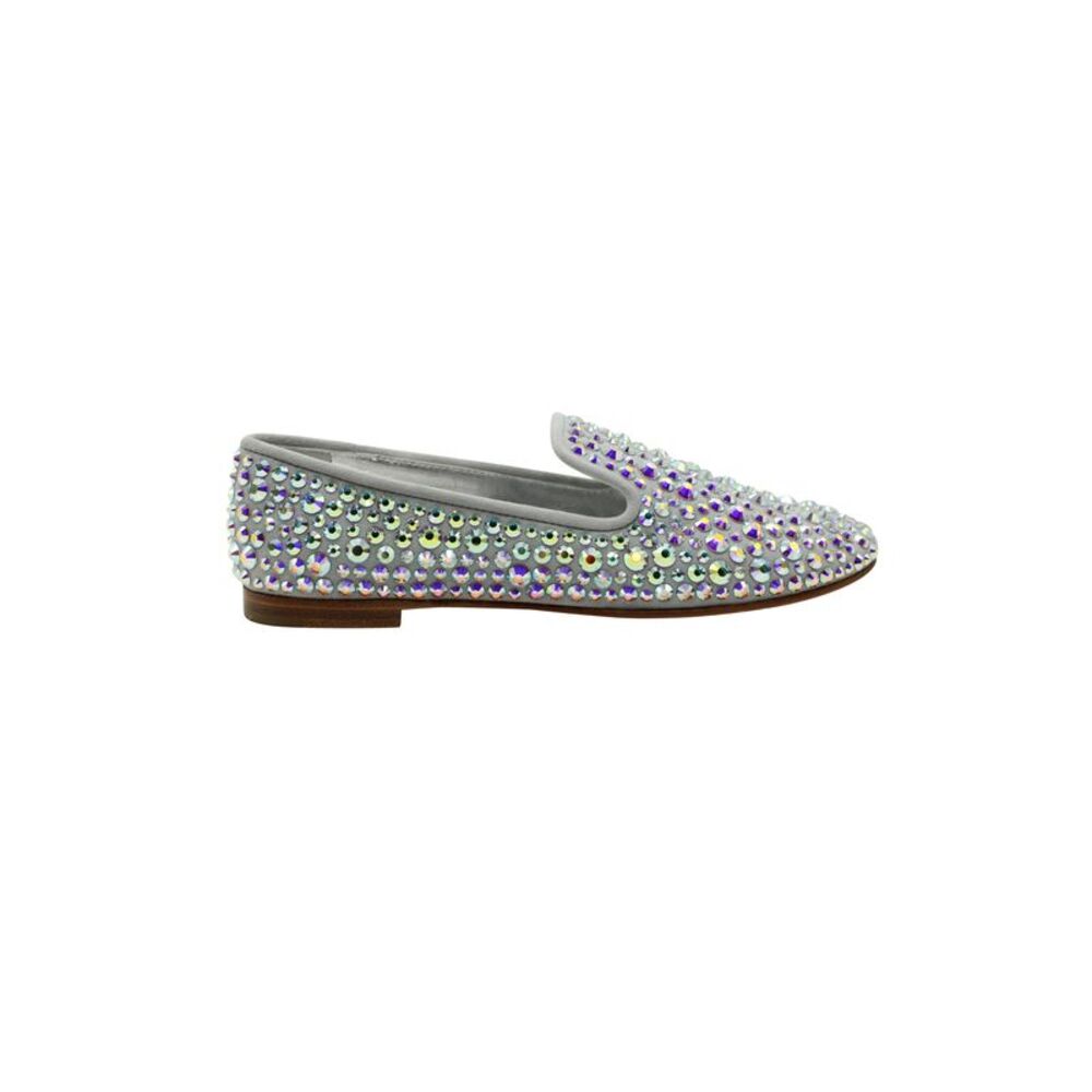 Giuseppe Zanotti Studded Smoking Slippers in Grey Suede
